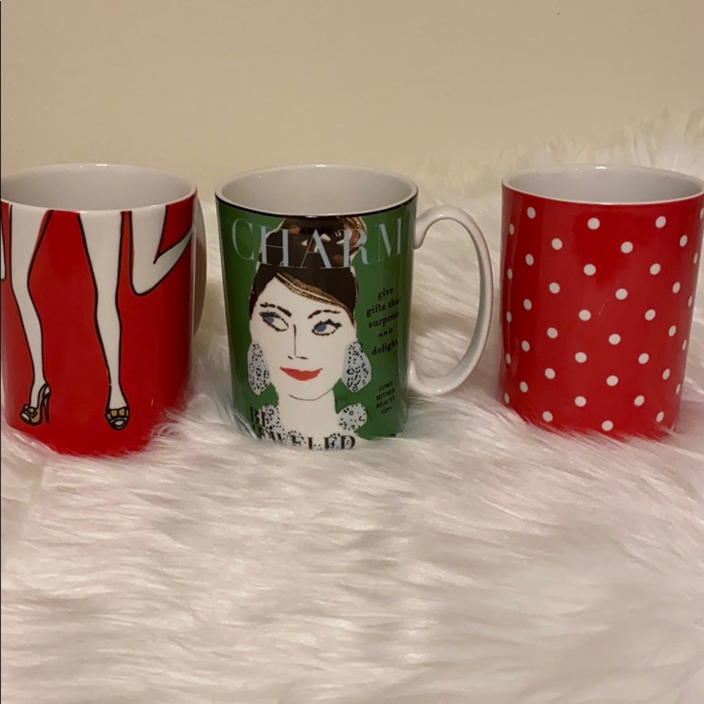 Kate Spade set of three coffee mugs